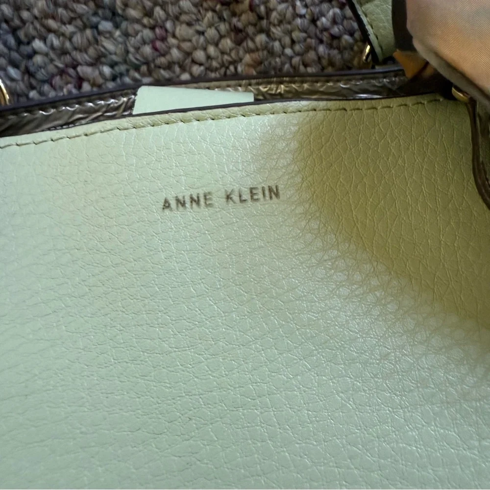 Anne Klein Lime Crossbody Boxy Dual Handle Snap Closure Purse and wristlet